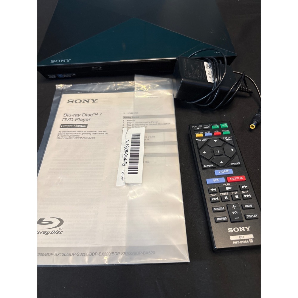 Sony BDP-BX520 Blu-ray DVD Player Built-in WiFi 3D Streaming Remote Manual